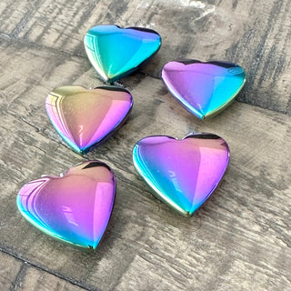 5pc 25mm Electroplated Non-Magnetic Hematite Heart Shaped Pendants