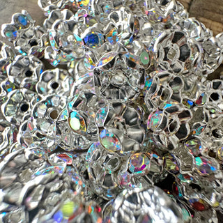 100pc 8mm Rhinestone Beads - Grade A - Silver Plated Brass - Nickel Free - 6mm - 8mm