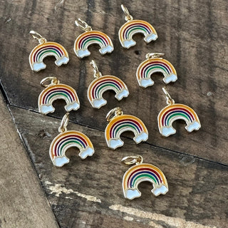 10pc Golden Rainbow Charm Set with Jumpers