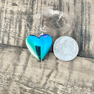 5pc 25mm Electroplated Non-Magnetic Hematite Heart Shaped Pendants