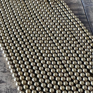 Gold Plated Non-Magnetic Hematite Bead Strand - 4mm - 6mm - 8mm - 10mm