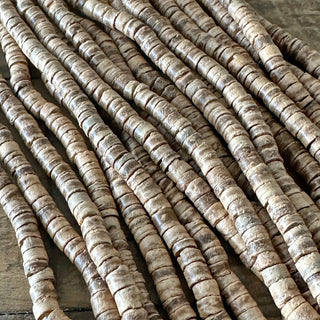 9mm Burlywood Disc Bead Strand - Coconut Wood