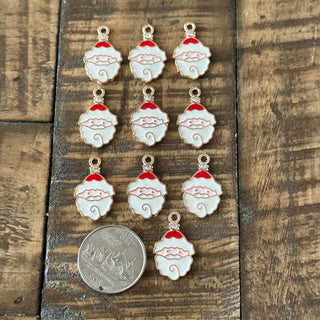10pc Christmas Santa Charms