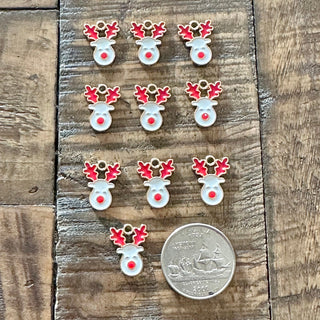 10pc Christmas Reindeer Charms