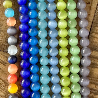 8mm Cat Eye Bead Strands - Various Colors