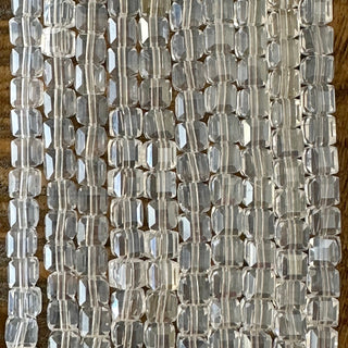 AB Electroplated Faceted Cube Glass Bead Strand - 4mm - 6mm - 8mm