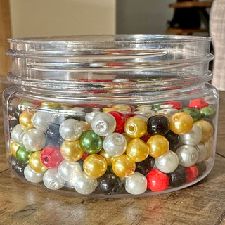 300pc 6mm Christmas Glass Pearl Beads - 5 colors