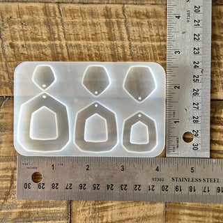Pentagon Shaped Earring Silicone Mold - Epoxy - Resin - Jewelry Making