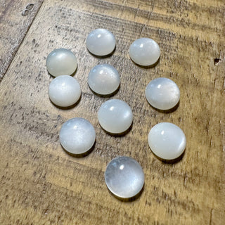 10mm White Moonstone Half Dome Cabochon